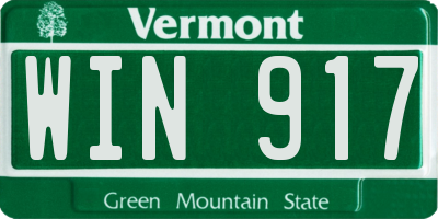 VT license plate WIN917