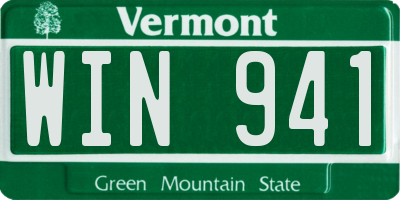 VT license plate WIN941