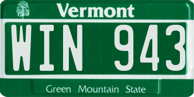 VT license plate WIN943