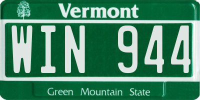 VT license plate WIN944