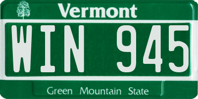 VT license plate WIN945