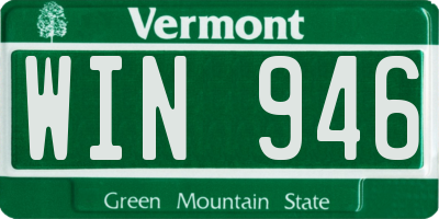 VT license plate WIN946