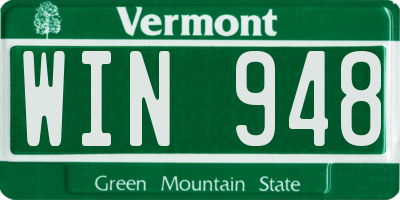 VT license plate WIN948