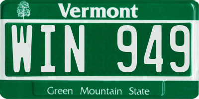 VT license plate WIN949