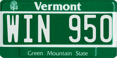 VT license plate WIN950