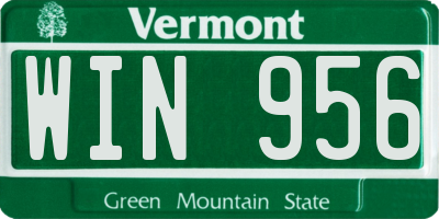 VT license plate WIN956