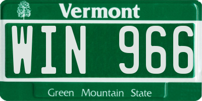 VT license plate WIN966
