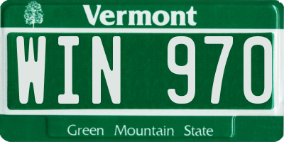 VT license plate WIN970