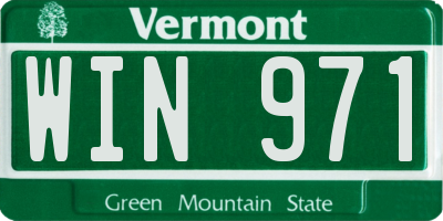 VT license plate WIN971