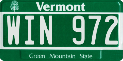 VT license plate WIN972