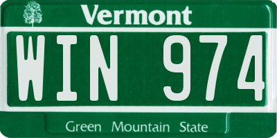 VT license plate WIN974