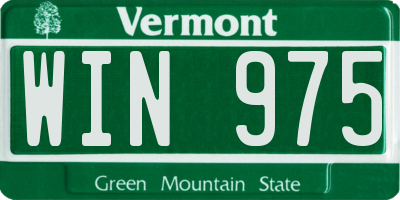 VT license plate WIN975