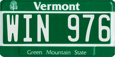 VT license plate WIN976