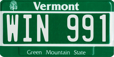 VT license plate WIN991