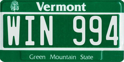 VT license plate WIN994