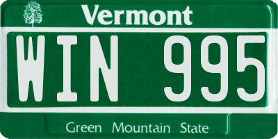 VT license plate WIN995