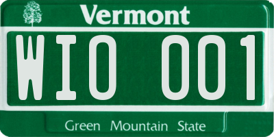 VT license plate WIO001