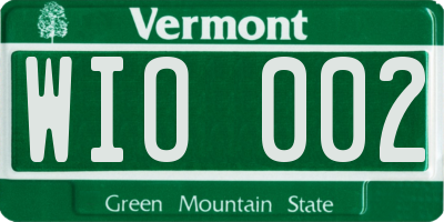 VT license plate WIO002