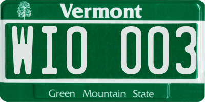 VT license plate WIO003