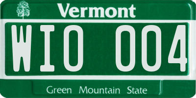 VT license plate WIO004