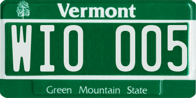 VT license plate WIO005