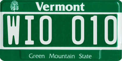 VT license plate WIO010