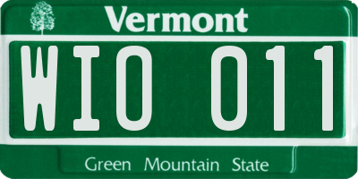 VT license plate WIO011