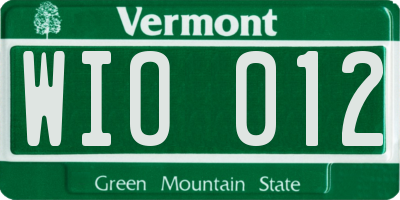 VT license plate WIO012