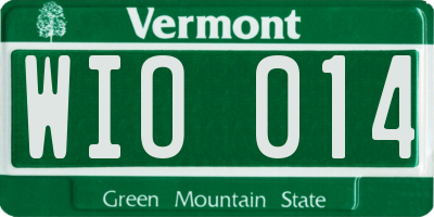 VT license plate WIO014