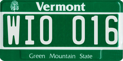 VT license plate WIO016