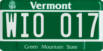 VT license plate WIO017