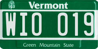VT license plate WIO019