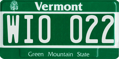 VT license plate WIO022