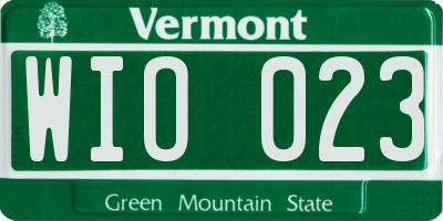 VT license plate WIO023
