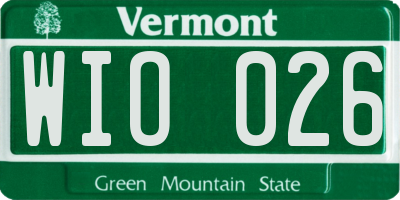 VT license plate WIO026