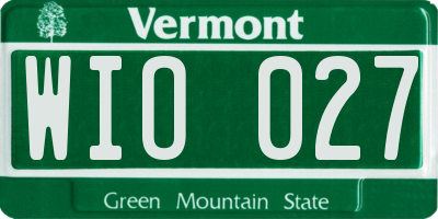 VT license plate WIO027