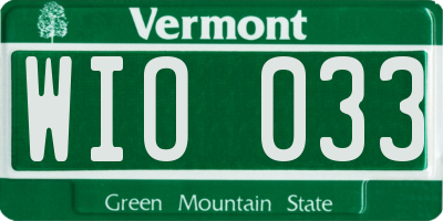 VT license plate WIO033