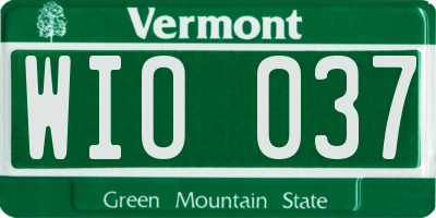 VT license plate WIO037