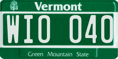 VT license plate WIO040