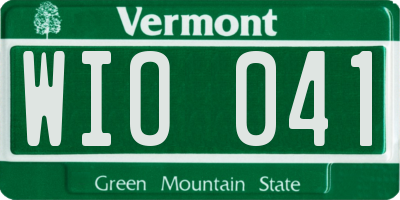 VT license plate WIO041