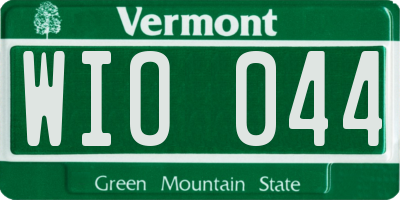 VT license plate WIO044