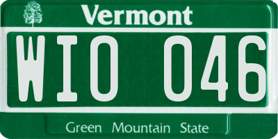 VT license plate WIO046