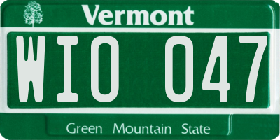 VT license plate WIO047