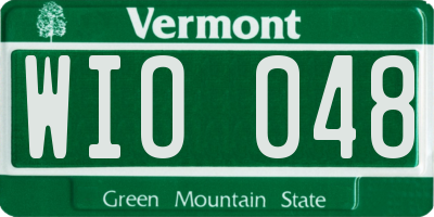 VT license plate WIO048