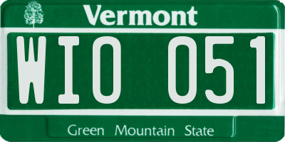 VT license plate WIO051