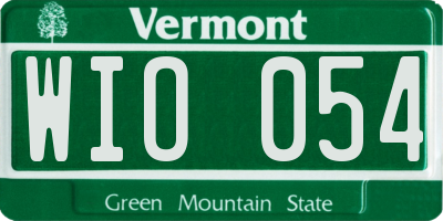 VT license plate WIO054