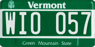 VT license plate WIO057