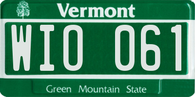 VT license plate WIO061