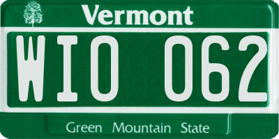 VT license plate WIO062