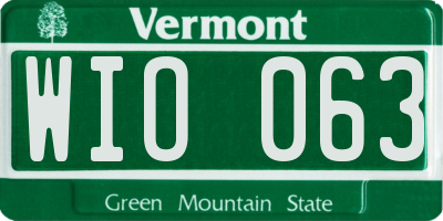 VT license plate WIO063